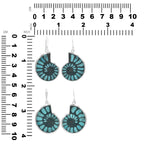 Starborn Turquoise Inlaid Black Ammonite Earrings in Sterling Silver