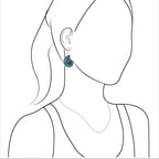 Starborn Turquoise Inlaid Black Ammonite Earrings in Sterling Silver