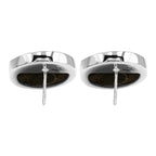 Starborn Ammonite with Abalone Shell Inlay Post Style Earrings in Sterling Silver