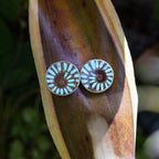 Starborn Ammonite with Sleeping Beauty Turquoise Inlay Post Earrings in Sterling Silver