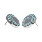 Starborn Ammonite with Sleeping Beauty Turquoise Inlay Post Earrings in Sterling Silver
