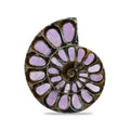 Starborn Half Ammonite with Lilac Phosphosiderite Inlay Cabochon 33 - 36mm, 1 Piece