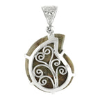 Starborn Ammonite with Mother of Pearl Inlay, Prong Set Pendant