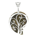 Starborn Ammonite with Mother of Pearl Inlay, Prong Set Pendant