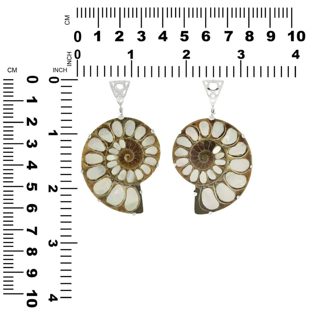 Starborn Ammonite with Mother of Pearl Inlay, Prong Set Pendant