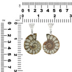 Starborn Pyrite Inlaid Ammonite Pendant in Sterling Silver with Filigree Bale - Small