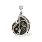 Starborn Ammonite with Ammolite Inlay in Sterling Silver