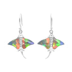 Starborn Gemstone Manta Ray Earrings in Sterling Silver