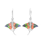 Starborn Gemstone Manta Ray Earrings in Sterling Silver
