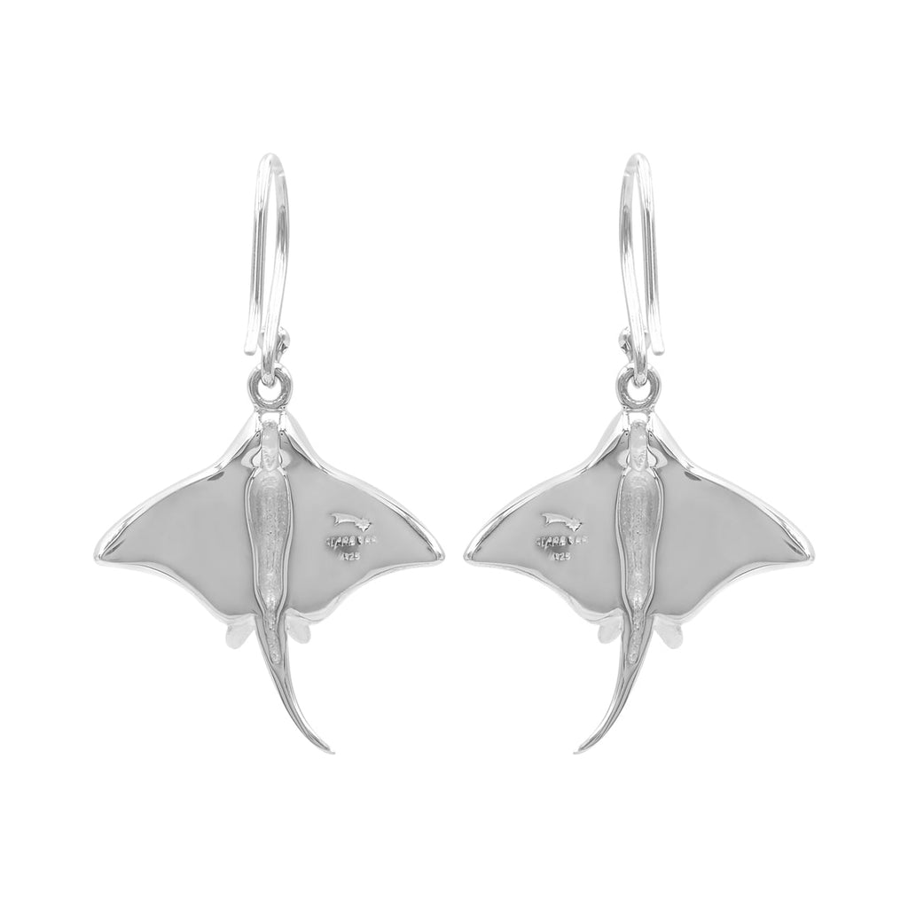 Starborn Gemstone Manta Ray Earrings in Sterling Silver