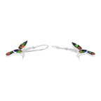 Starborn Ammolite and Sterling Silver Hummingbird Earrings