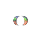 Starborn Gemstone Crescent Moon Post Style Earrings in Sterling Silver