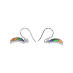 Starborn Ammolite Crescent Moon Sterling Silver Drop Earrings