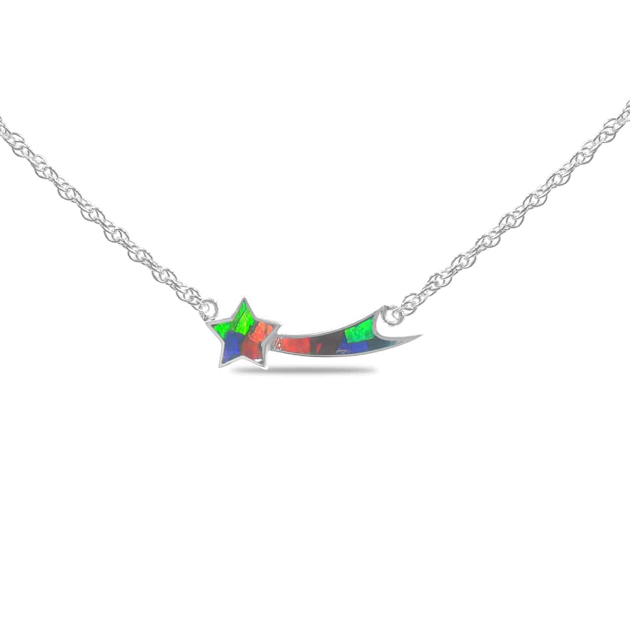 Starborn Shooting Star Necklace with Chain in Sterling Silver