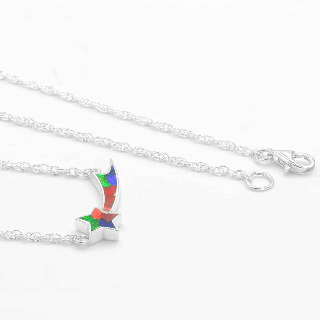 Starborn Shooting Star Necklace with Chain in Sterling Silver