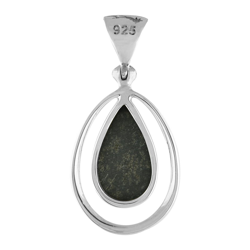 Starborn Ammolite Pear Pendant with Frame in Sterling Silver