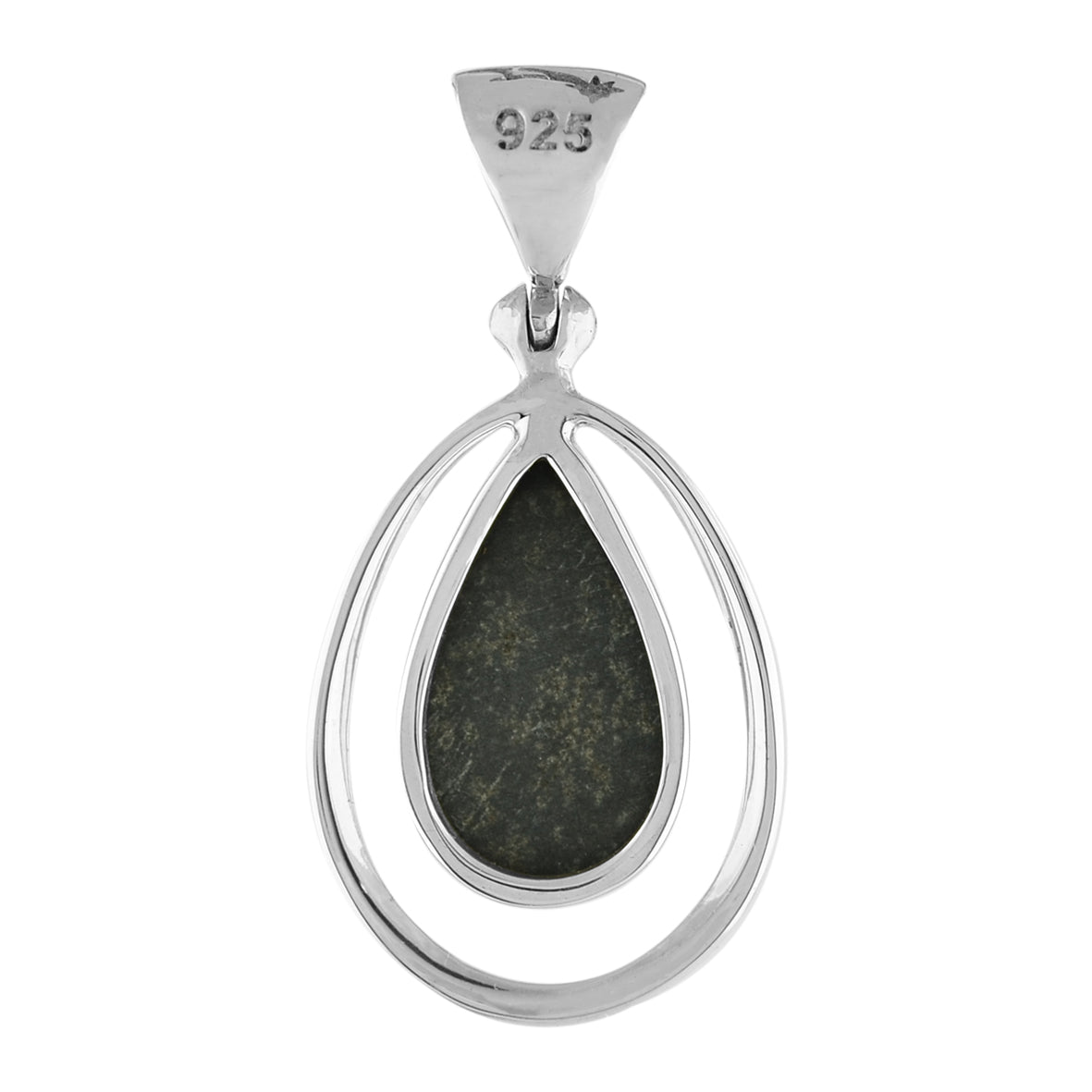 Starborn Ammolite Pear Pendant with Frame in Sterling Silver