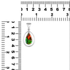Starborn Ammolite Pear Pendant with Frame in Sterling Silver