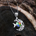 Starborn Triple Moon Filigree Pendant in Sterling Silver