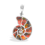Starborn Ammolite Nautilus Inlay Pendant in Sterling Silver - Small