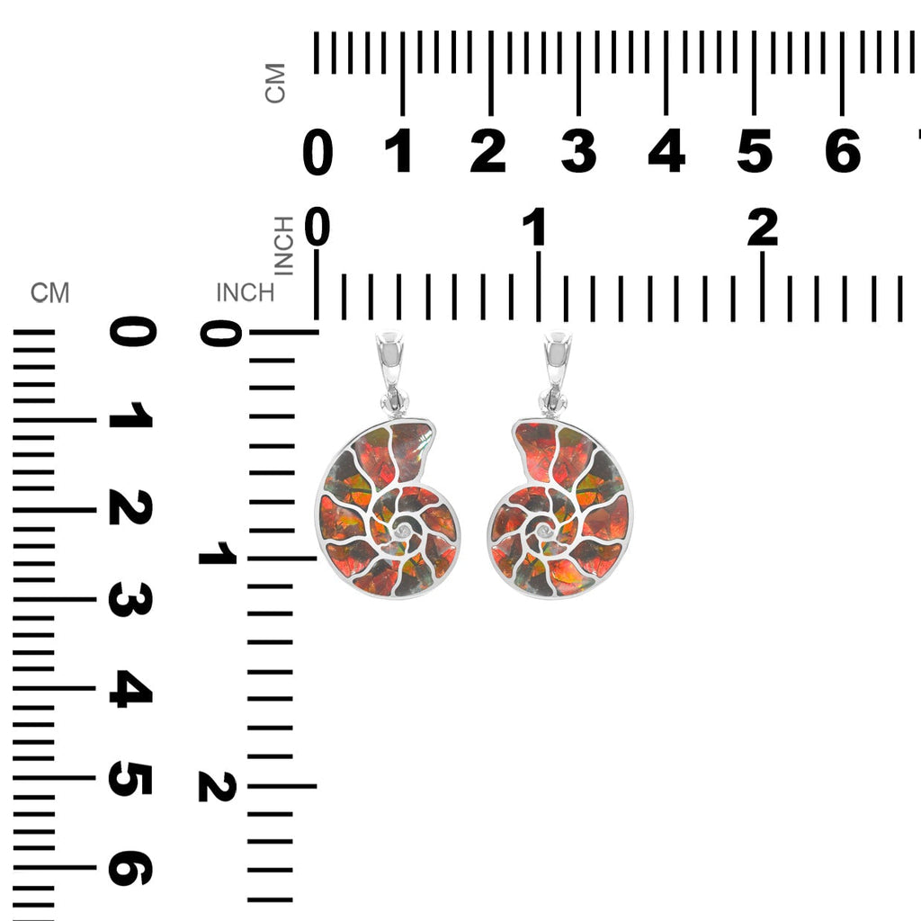 Starborn Ammolite Nautilus Inlay Pendant in Sterling Silver - Small