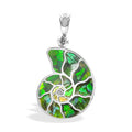 Starborn Ammolite Nautilus Inlay Pendant in Sterling Silver - Small
