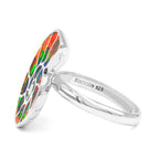 Starborn Ammolite Nautilus Ring in Sterling Silver