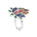 Starborn Ammolite Lotus Ring in Sterling Silver