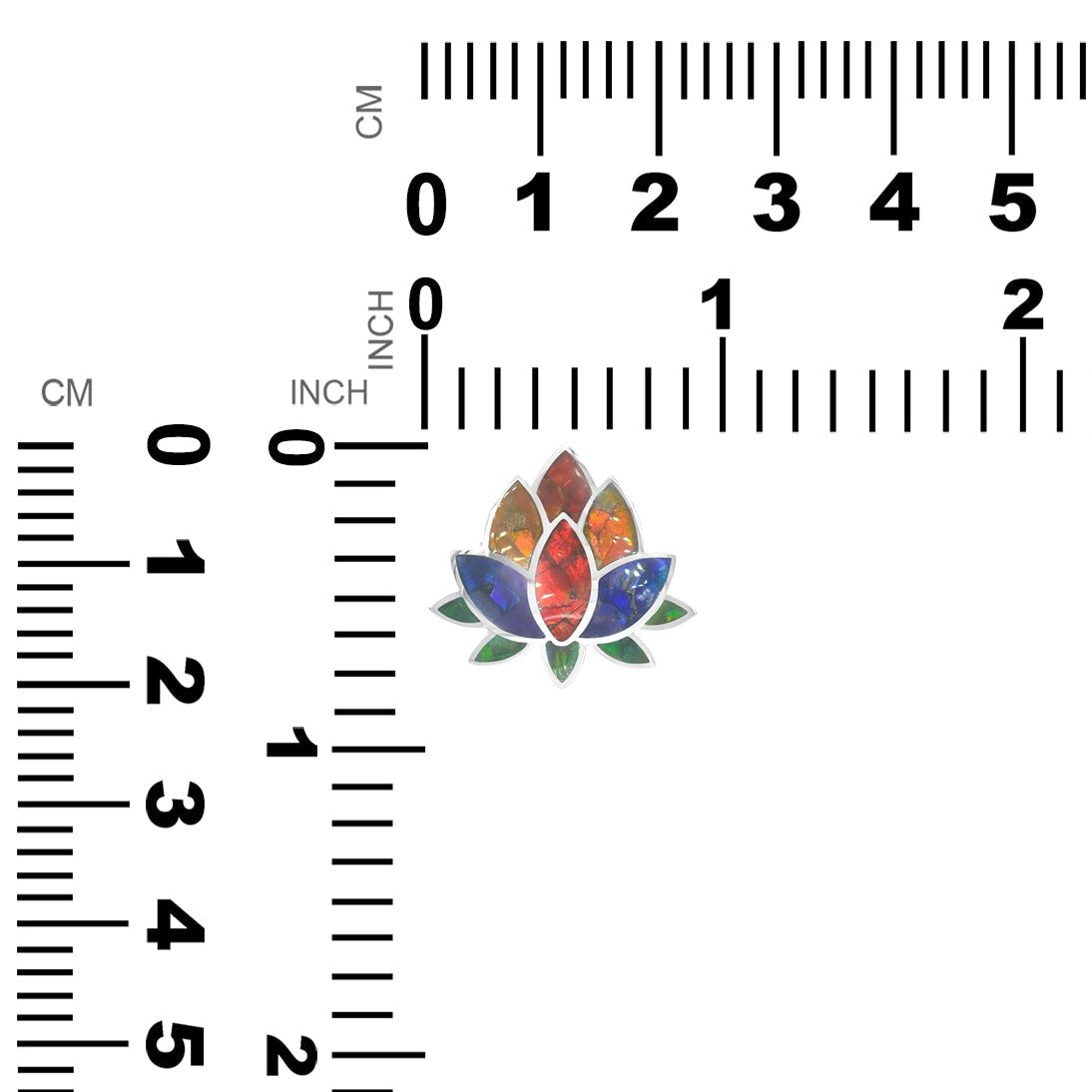 Starborn Ammolite Lotus Ring in Sterling Silver