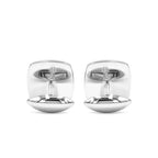 Starborn Sterling Silver Cushion-Cut Fossilized Ammonite Cuff Links