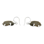 Starborn Fossilized Ammonite Prong Set Earrings with Filigree Back in Sterling Silver