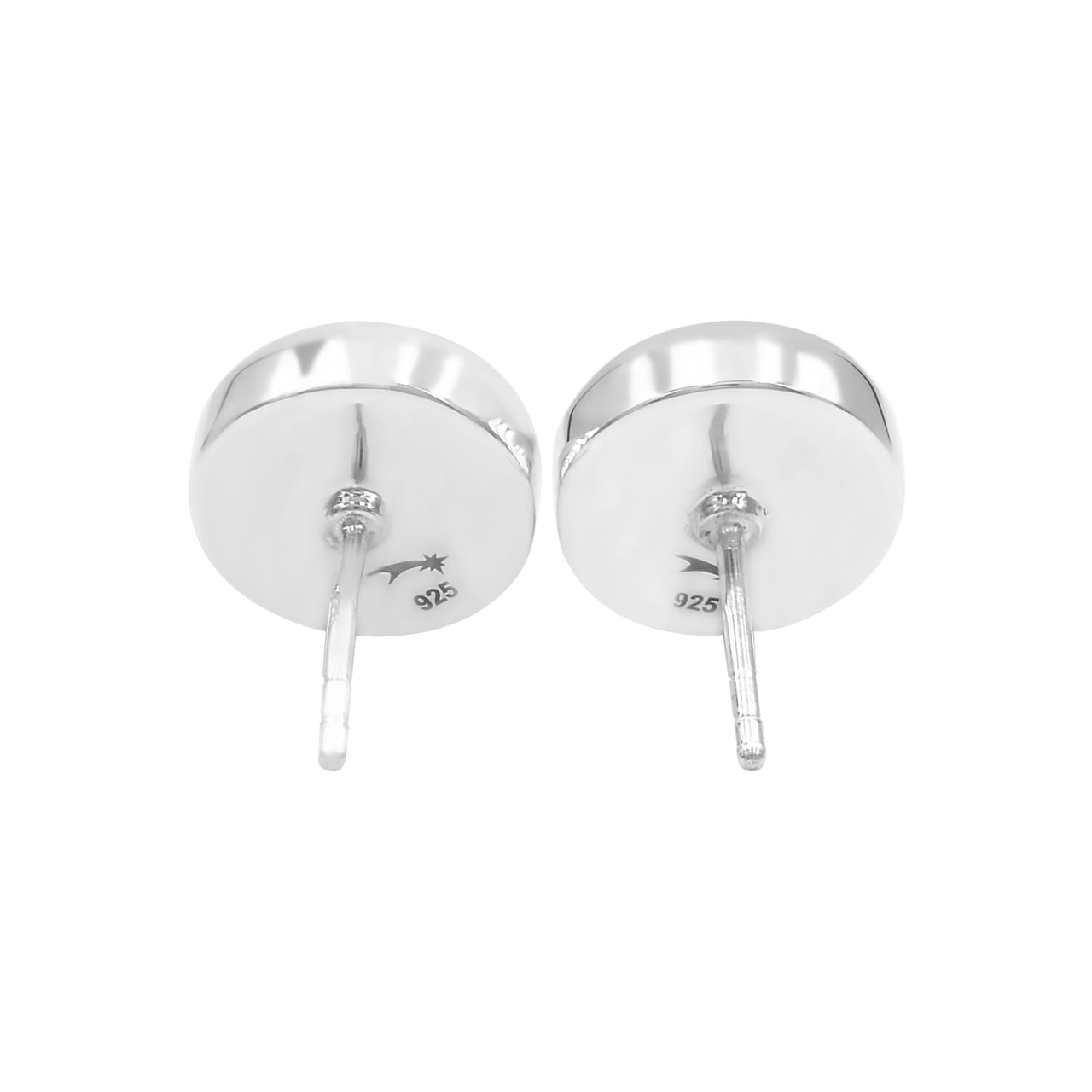 Starborn Fossilized Ammonite Round Post Earrings in Sterling Silver