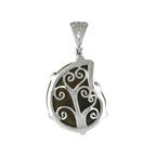 Starborn Fossil Ammonite Prong Set Pendant with Filigree Bale in Sterling Silver