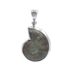 Starborn Fossilized Ammonite Bezel Set Pendant in Sterling Silver