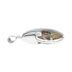 Starborn Fossilized Red Iridescent Ammonite Pendant in Sterling Silver