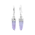 Starborn Vera Cruz Amethyst Crystal Point Sterling Silver Drop Earrings