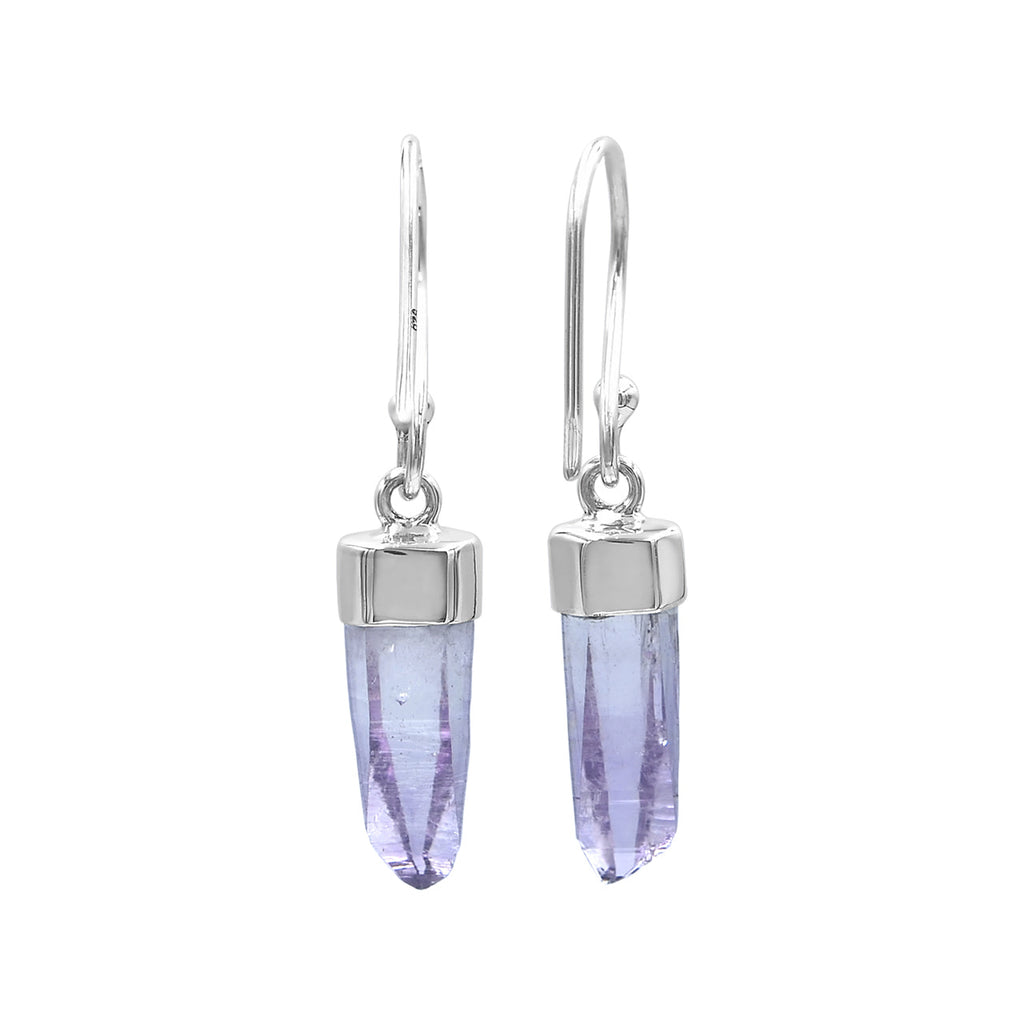 Starborn Vera Cruz Amethyst Crystal Point Sterling Silver Drop Earrings