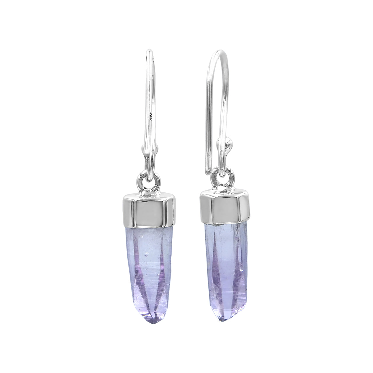 Starborn Vera Cruz Amethyst Crystal Point Sterling Silver Drop Earrings