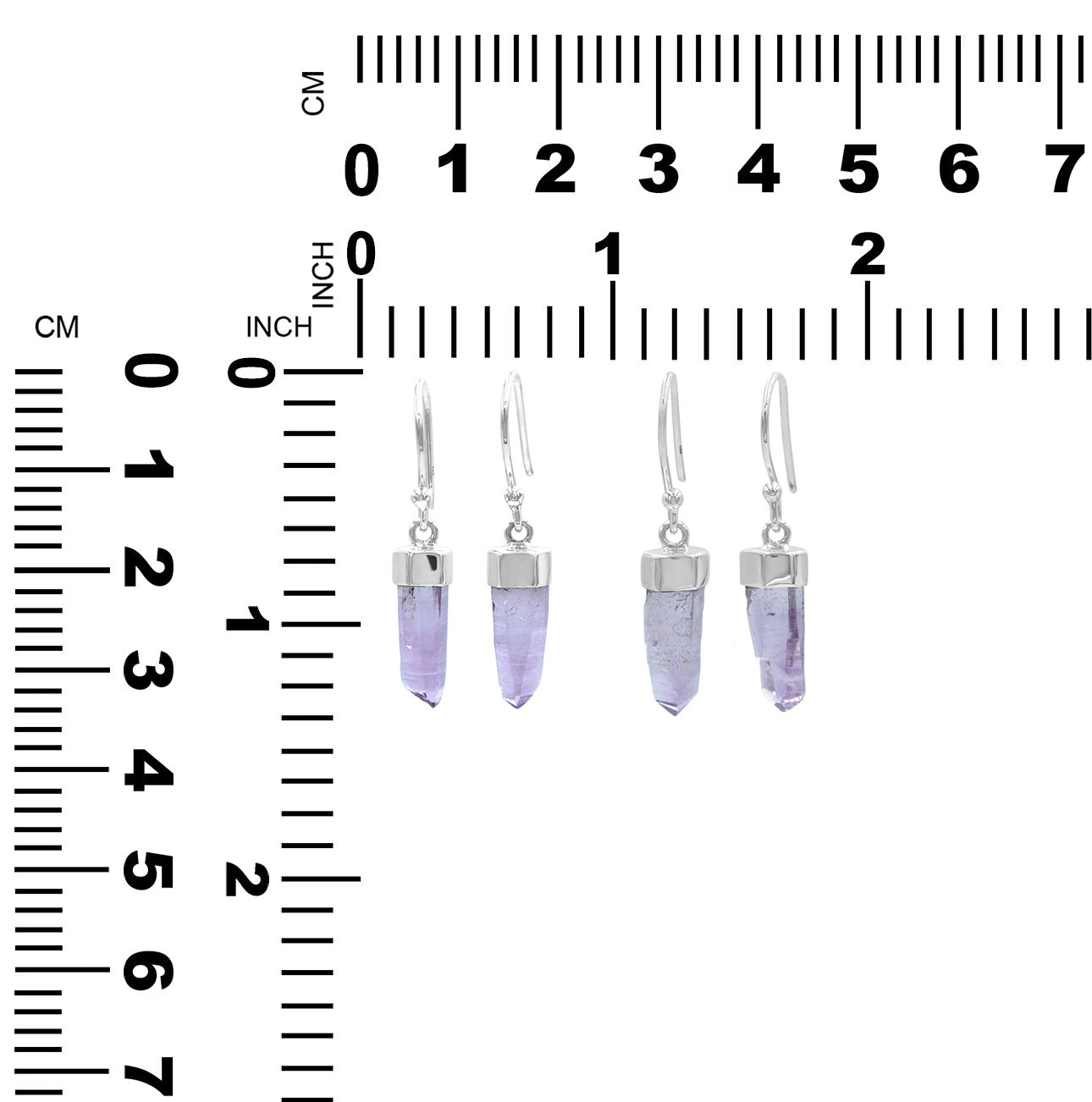 Starborn Vera Cruz Amethyst Crystal Point Sterling Silver Drop Earrings