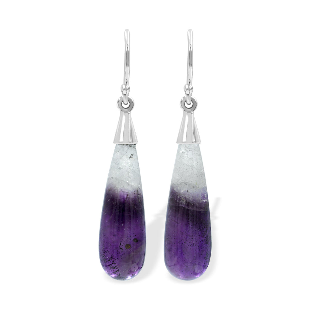 Starborn Duality Amethyst Drop Earrings in Sterling Silver