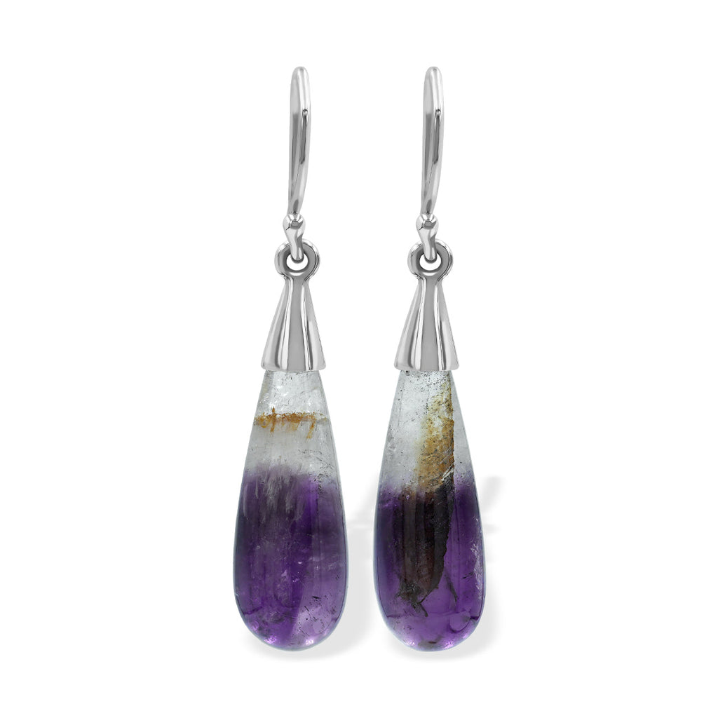 Starborn Duality Amethyst Drop Earrings in Sterling Silver