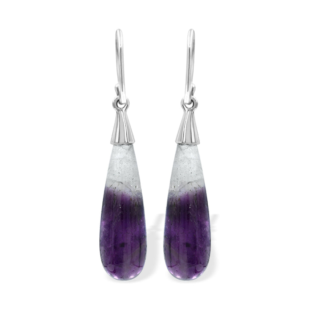 Starborn Duality Amethyst Drop Earrings in Sterling Silver