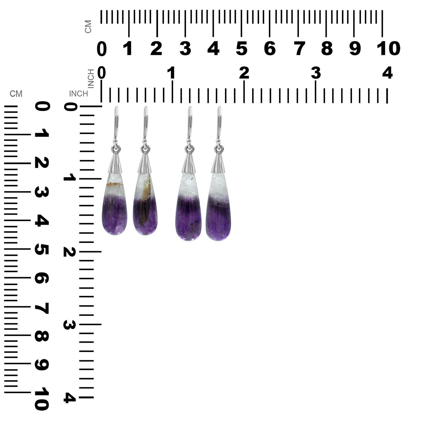 Starborn Duality Amethyst Drop Earrings in Sterling Silver