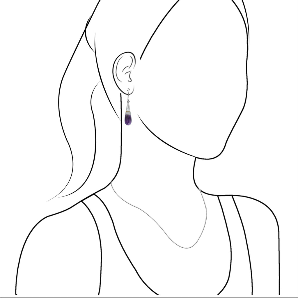 Starborn Duality Amethyst Drop Earrings in Sterling Silver