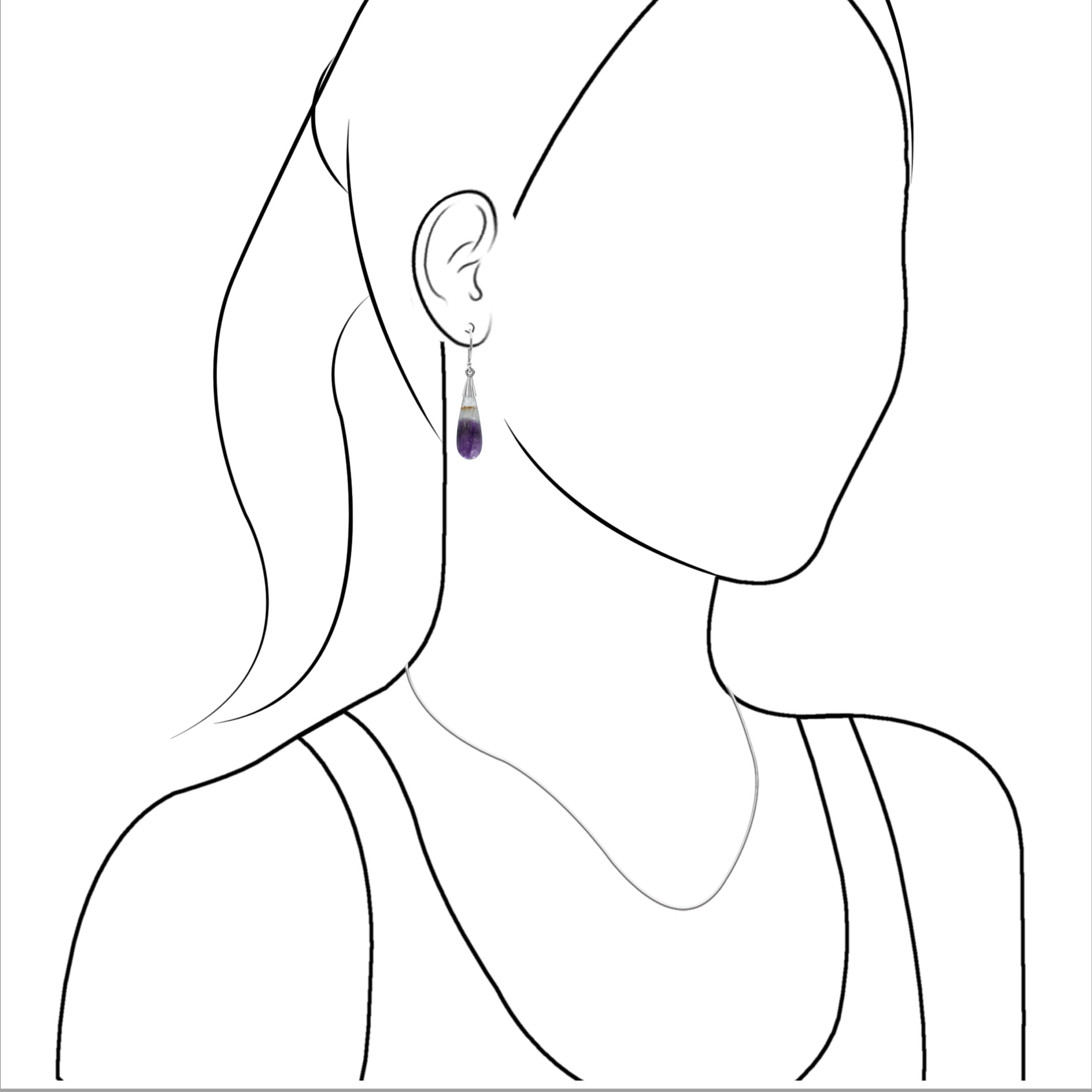 Starborn Duality Amethyst Drop Earrings in Sterling Silver