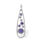Starborn Faceted Cabochon Amethyst Pendant in Sterling Silver