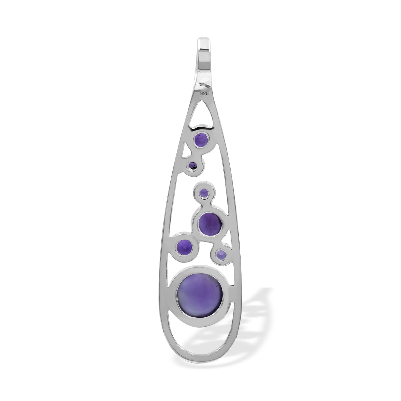 Starborn Faceted Cabochon Amethyst Pendant in Sterling Silver
