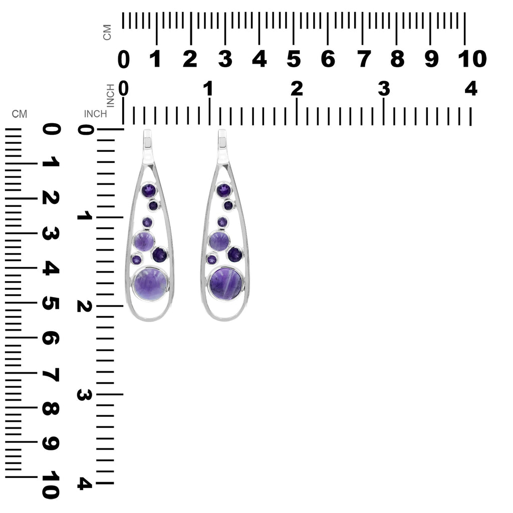 Starborn Faceted Cabochon Amethyst Pendant in Sterling Silver