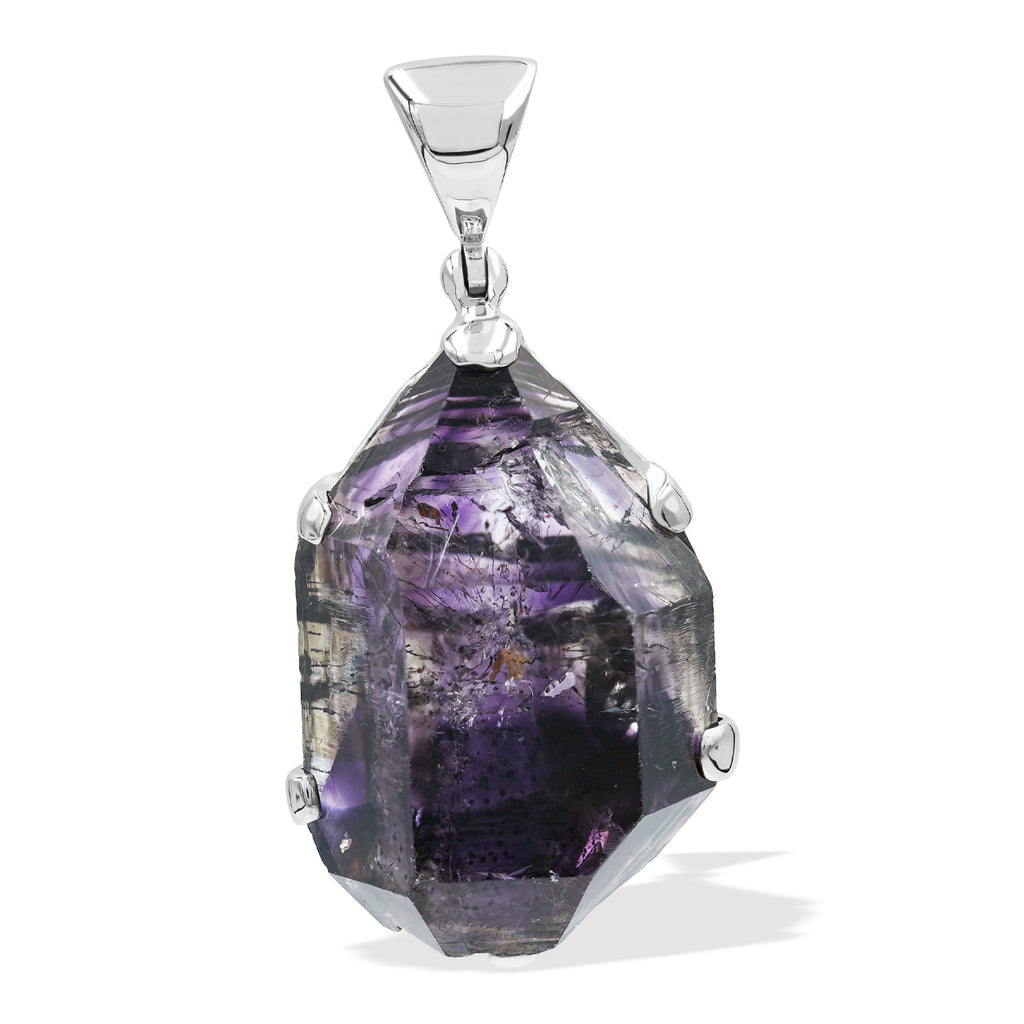 Starborn Shangaan Amethyst Crystal Prong Set Pendant in Sterling Silver