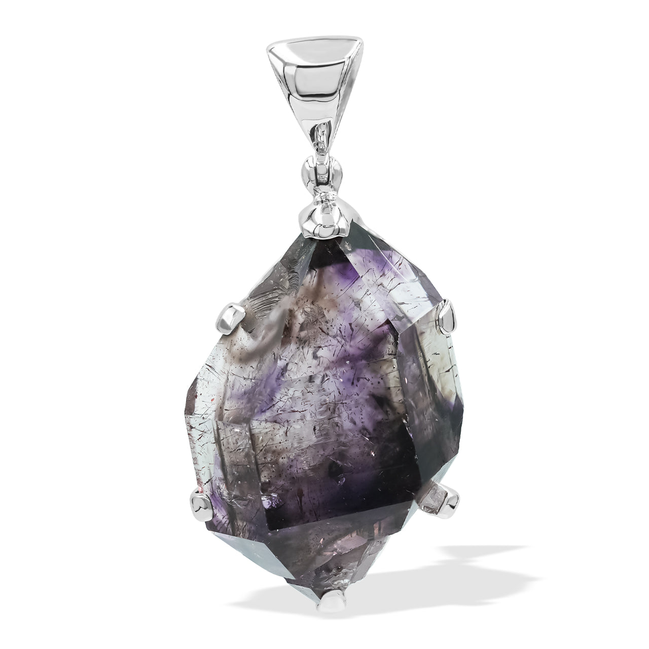 Starborn Shangaan Amethyst Crystal Prong Set Pendant in Sterling Silver